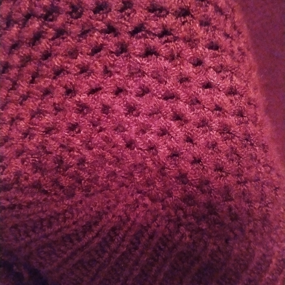 Women's Girls Splendid Knitted Plum Slouch Neck Burgendy Blouse Sweeter Size S - Picture 3 of 5